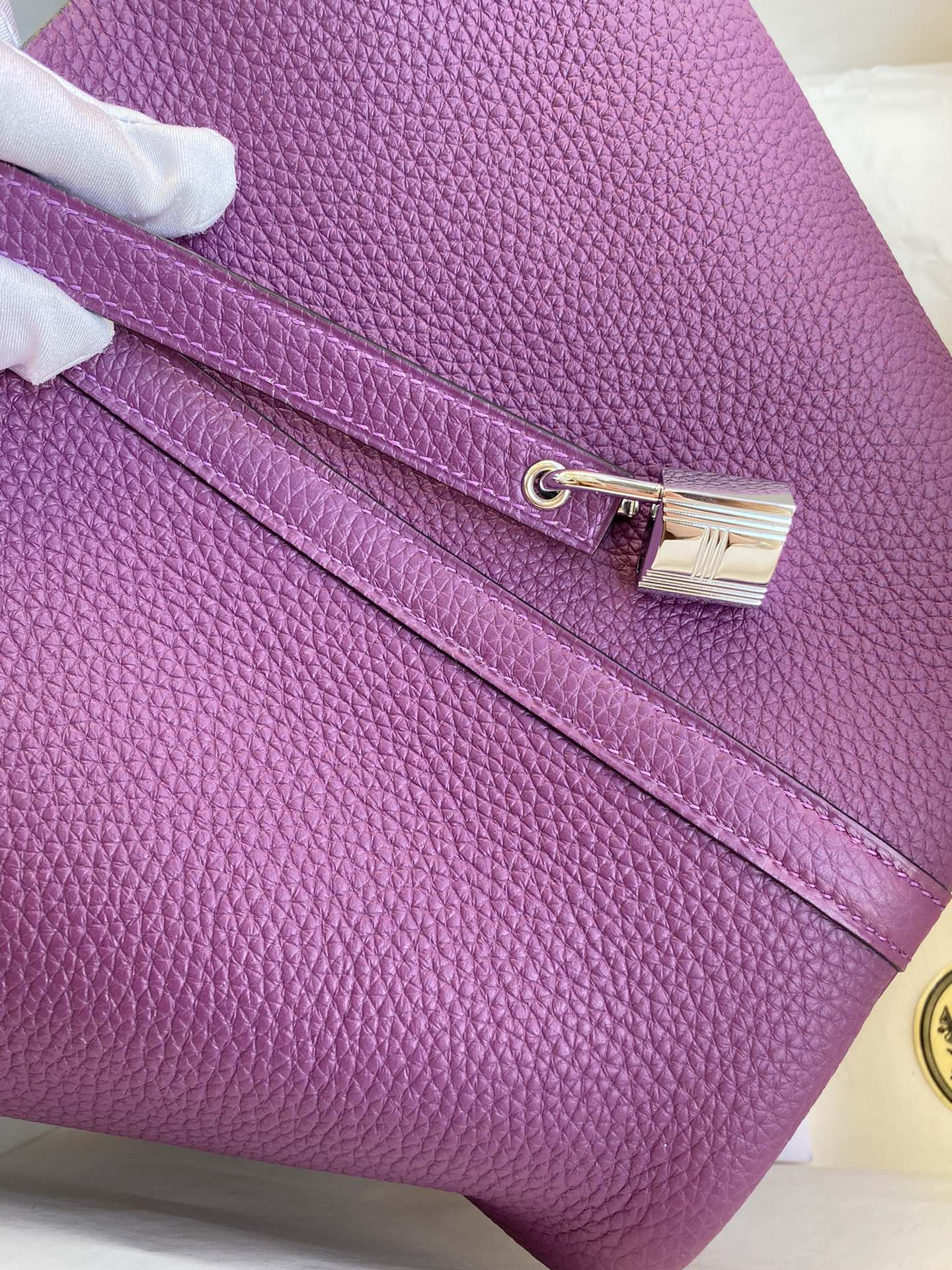 Hermes Picotin Lock 22 Bag In Purple Clemence Leather